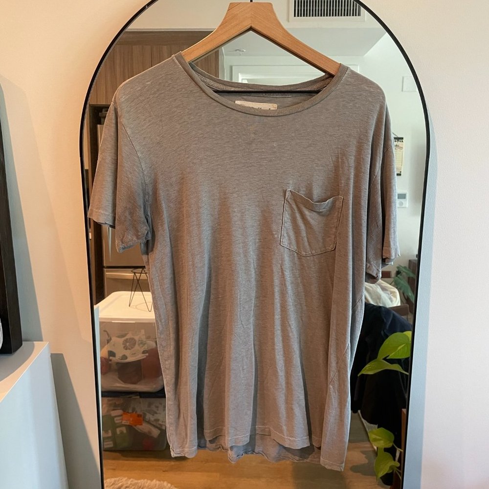 Men's Mollusk Linen Pocket T Shirt - Medium